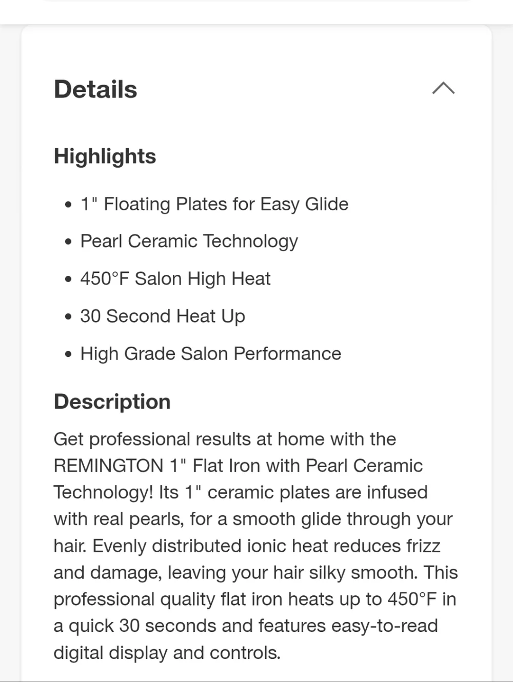 Remington Pearl Straightener 1